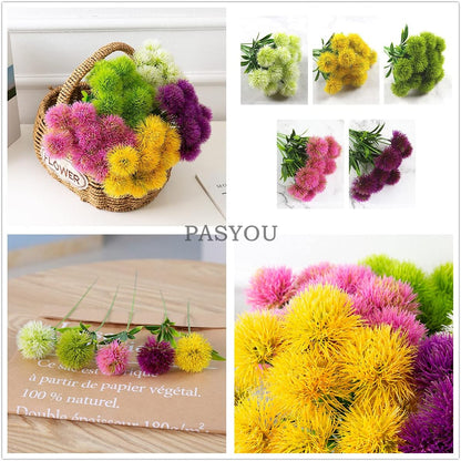 Fake Plants Dandelion Flowers Decoration, Artificial Plant Plastic Greenery Faux Outdoor Indoor Home Garden Party Room Bedroom Bathroom Office Wedding Table Centerpiece DIY Decor Yellow