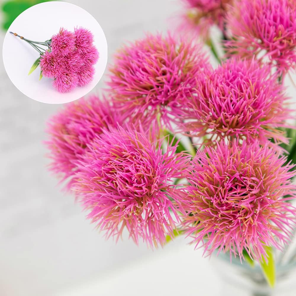 Fake Plants Dandelion Flowers Decoration, Artificial Plant Plastic Greenery Faux Outdoor Indoor Home Garden Party Room Bedroom Bathroom Office Wedding Table Centerpiece DIY Decor Yellow