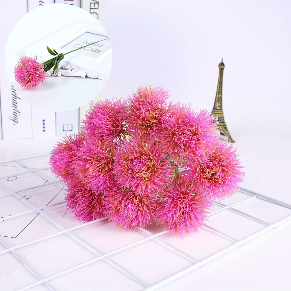 Fake Plants Dandelion Flowers Decoration, Artificial Plant Plastic Greenery Faux Outdoor Indoor Home Garden Party Room Bedroom Bathroom Office Wedding Table Centerpiece DIY Decor Yellow