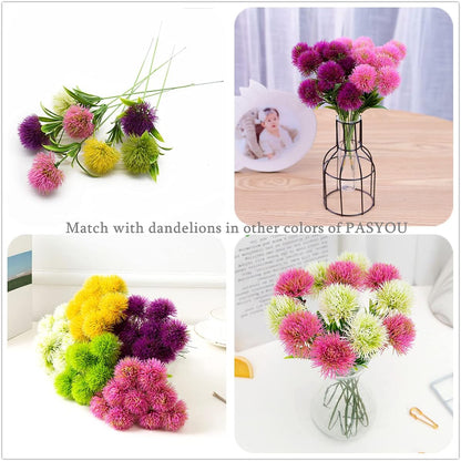 Fake Plants Dandelion Flowers Decoration, Artificial Plant Plastic Greenery Faux Outdoor Indoor Home Garden Party Room Bedroom Bathroom Office Wedding Table Centerpiece DIY Decor Yellow