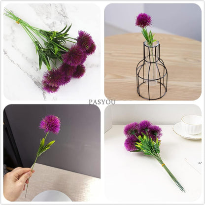 Fake Plants Dandelion Flowers Decoration, Artificial Plant Plastic Greenery Faux Outdoor Indoor Home Garden Party Room Bedroom Bathroom Office Wedding Table Centerpiece DIY Decor Yellow