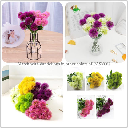 Fake Plants Dandelion Flowers Decoration, Artificial Plant Plastic Greenery Faux Outdoor Indoor Home Garden Party Room Bedroom Bathroom Office Wedding Table Centerpiece DIY Decor Yellow