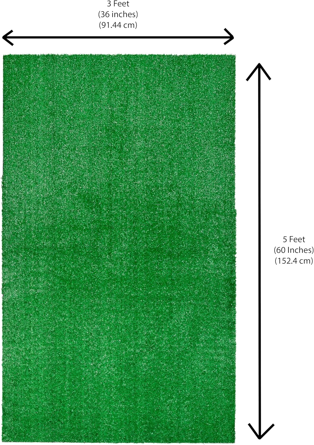 Artificial Grass 3 Ft. X 5 Ft. Large Indoor/Outdoor Area Rug Green, Durable, and Low-Maintenance for Patios, Lawns, and More