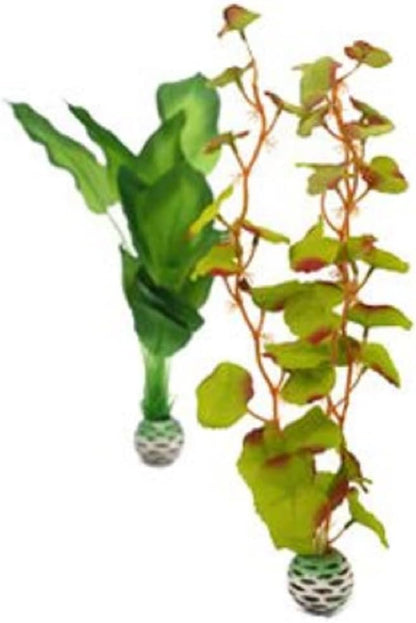 Silk Plant Set Small Green & red (46099)