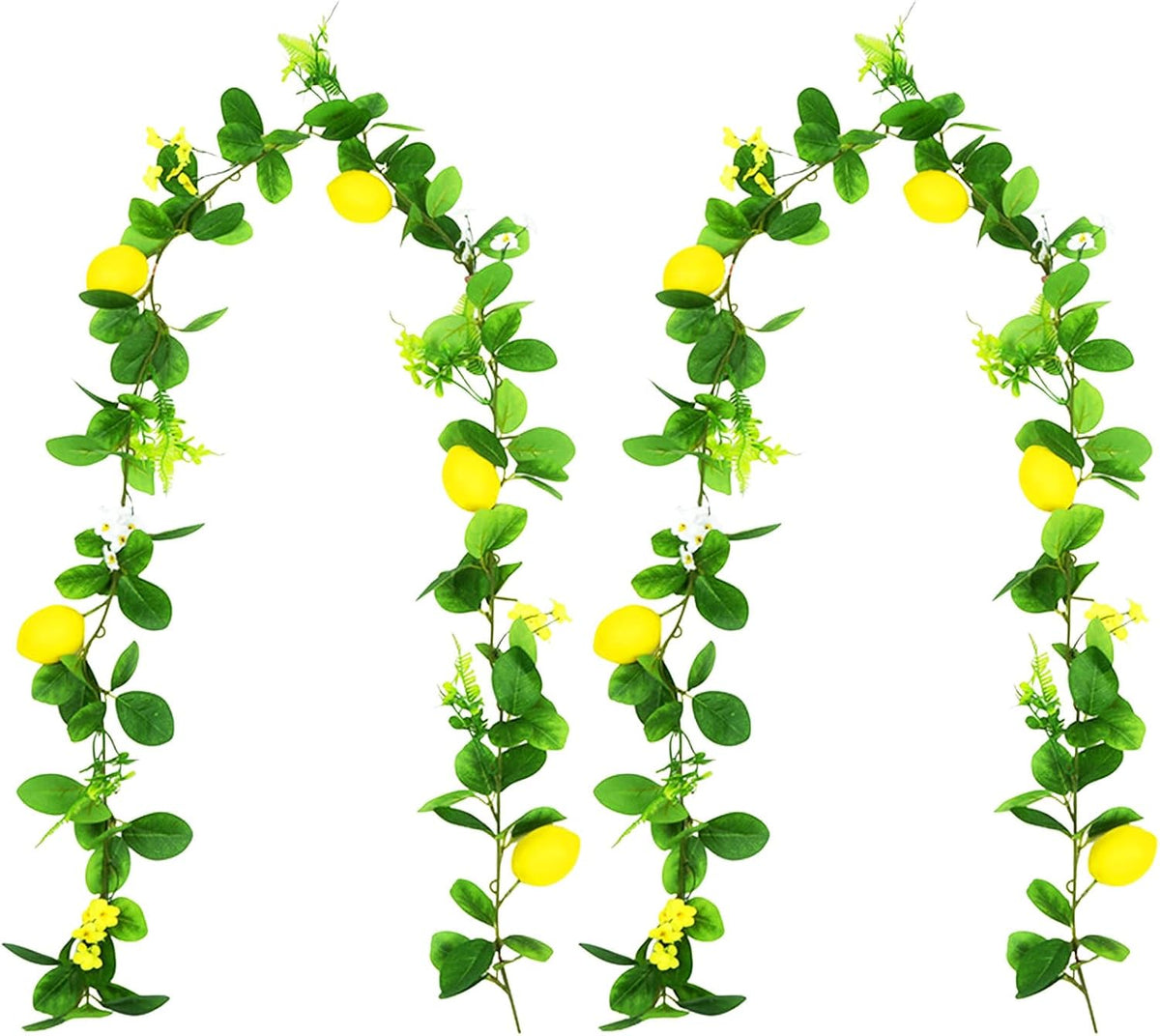 Artificial Lemon Vines Faux Lemon Garland 78.7 Inch Realistic Fake Lemons Greenery Garland Vine Hanging Swag for Wall Door Mantle Wedding Party Table Home Decoration
