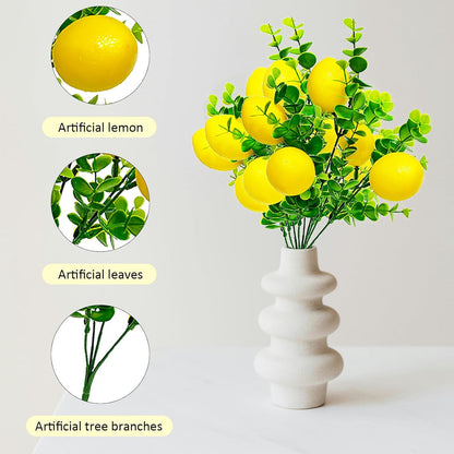 Artificial Lemon Vines Faux Lemon Garland 78.7 Inch Realistic Fake Lemons Greenery Garland Vine Hanging Swag for Wall Door Mantle Wedding Party Table Home Decoration