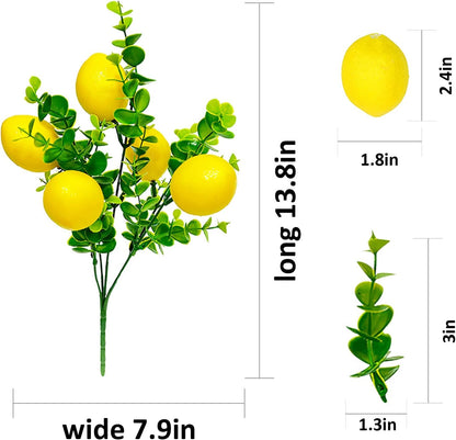 Artificial Lemon Vines Faux Lemon Garland 78.7 Inch Realistic Fake Lemons Greenery Garland Vine Hanging Swag for Wall Door Mantle Wedding Party Table Home Decoration