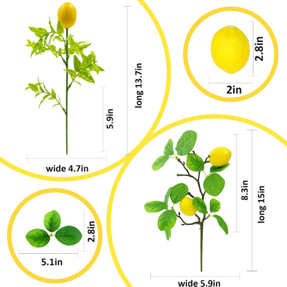 Artificial Lemon Vines Faux Lemon Garland 78.7 Inch Realistic Fake Lemons Greenery Garland Vine Hanging Swag for Wall Door Mantle Wedding Party Table Home Decoration