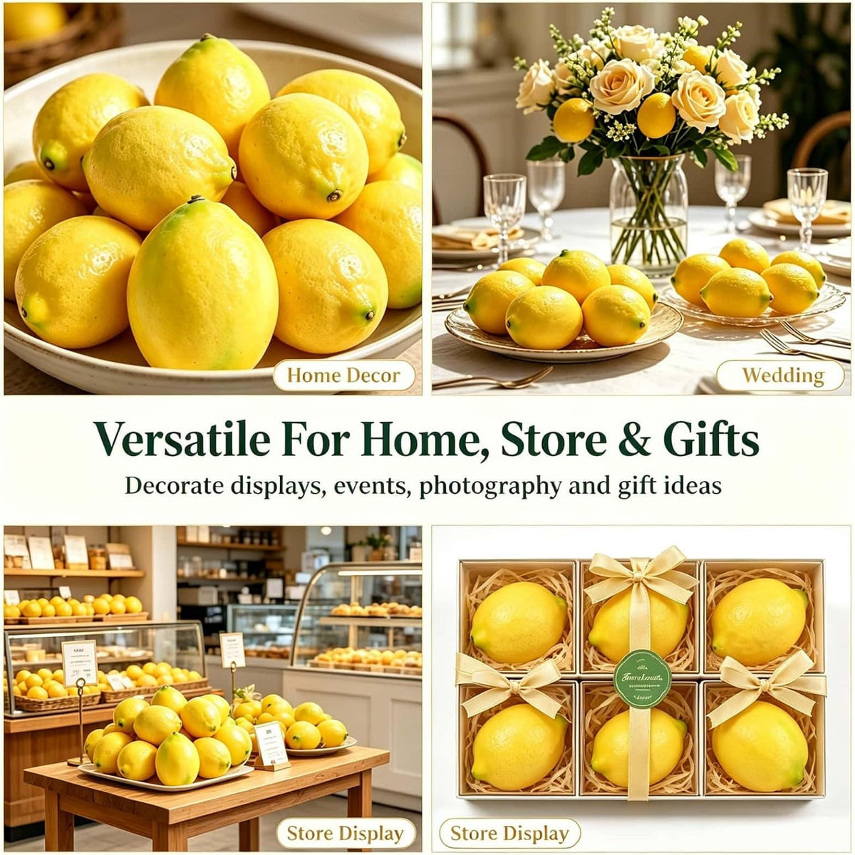Artificial Lemon Vines Faux Lemon Garland 78.7 Inch Realistic Fake Lemons Greenery Garland Vine Hanging Swag for Wall Door Mantle Wedding Party Table Home Decoration