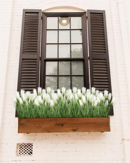 33" Artificial Plants 6 Pack Onion Tall Grass Greenery, Faux Fake Grass Shrubs Plant Flowers Wheat Grass for House Home Indoor Outdoor Office Room Gardening Indoor Décor-White