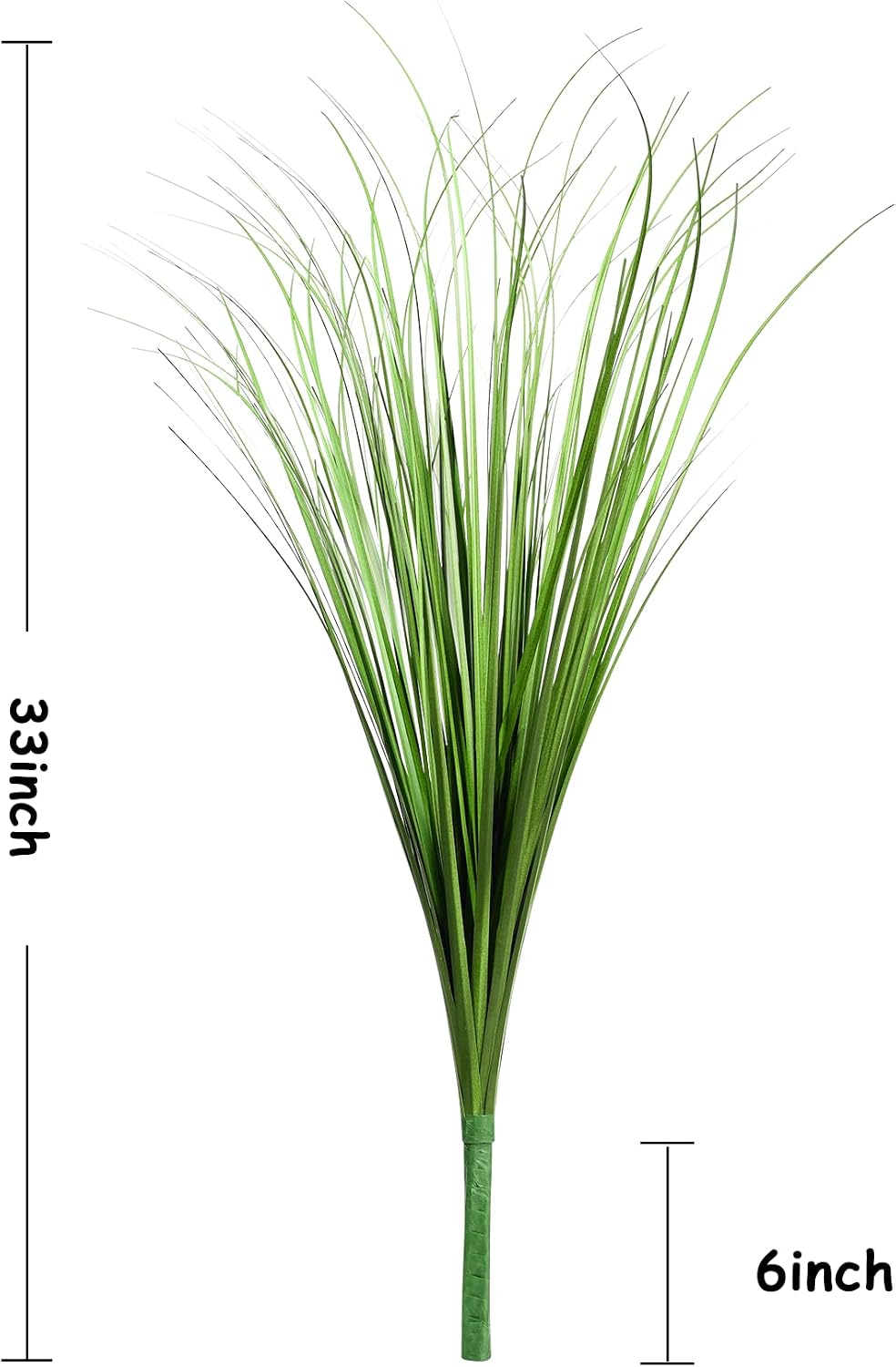 33" Artificial Plants 6 Pack Onion Tall Grass Greenery, Faux Fake Grass Shrubs Plant Flowers Wheat Grass for House Home Indoor Outdoor Office Room Gardening Indoor Décor-White