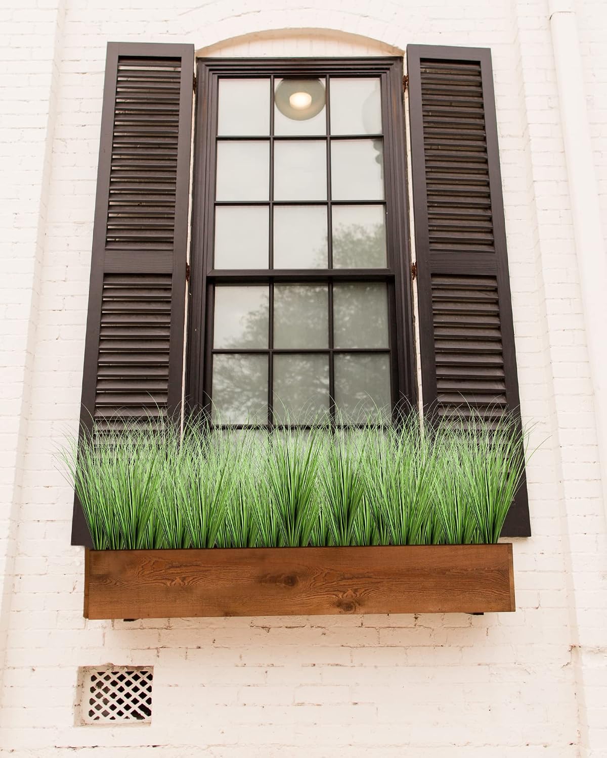 33" Artificial Plants 6 Pack Onion Tall Grass Greenery, Faux Fake Grass Shrubs Plant Flowers Wheat Grass for House Home Indoor Outdoor Office Room Gardening Indoor Décor-White
