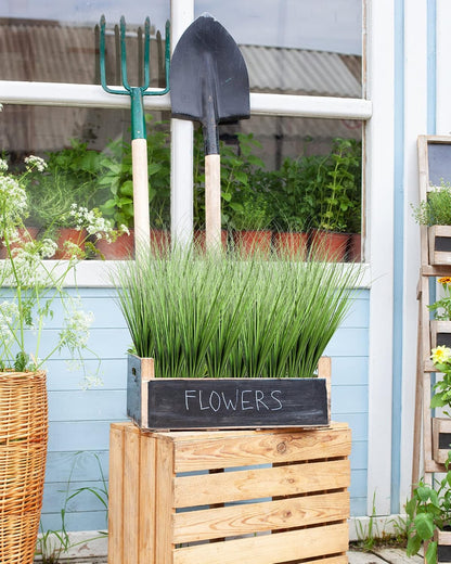 33" Artificial Plants 6 Pack Onion Tall Grass Greenery, Faux Fake Grass Shrubs Plant Flowers Wheat Grass for House Home Indoor Outdoor Office Room Gardening Indoor Décor-White