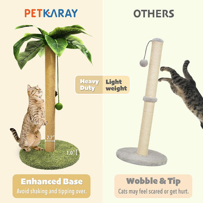 Cat Scratching Post, 36" Tall Palm Tree Cat Scratching Post, Sisal Cat Scratcher with Toy Ball for Indoor Kittens, Large Size