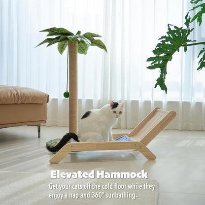 Cat Scratching Post, 36" Tall Palm Tree Cat Scratching Post, Sisal Cat Scratcher with Toy Ball for Indoor Kittens, Large Size