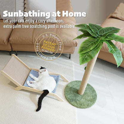 Cat Scratching Post, 36" Tall Palm Tree Cat Scratching Post, Sisal Cat Scratcher with Toy Ball for Indoor Kittens, Large Size