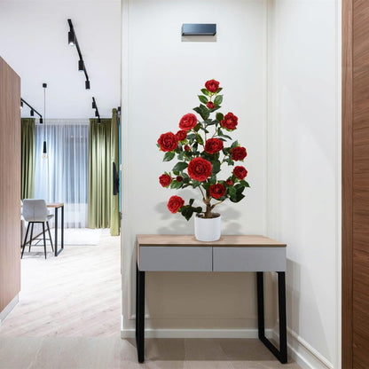 Artificial Bougainvillea Tree 6ft Fake Plant with White Planter