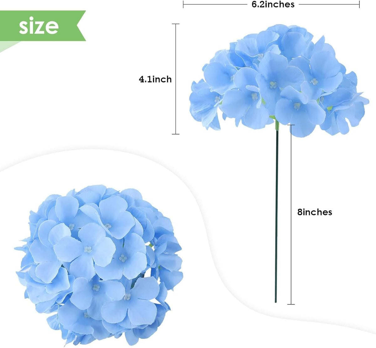 35Pcs Royal Blue Hydrangea Artificial Flowers with Stems,Realistic Silk Hydrangeas Fake Flowers for Wedding Centerpieces Bouquets DIY Floral Decor Baby Shower,Arch,Home,Party Decoration