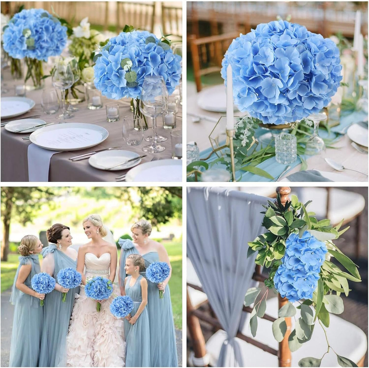 35Pcs Royal Blue Hydrangea Artificial Flowers with Stems,Realistic Silk Hydrangeas Fake Flowers for Wedding Centerpieces Bouquets DIY Floral Decor Baby Shower,Arch,Home,Party Decoration