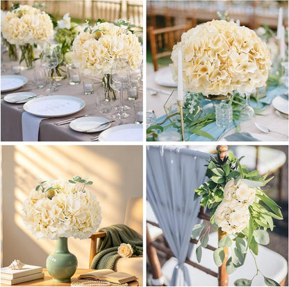 35Pcs Royal Blue Hydrangea Artificial Flowers with Stems,Realistic Silk Hydrangeas Fake Flowers for Wedding Centerpieces Bouquets DIY Floral Decor Baby Shower,Arch,Home,Party Decoration