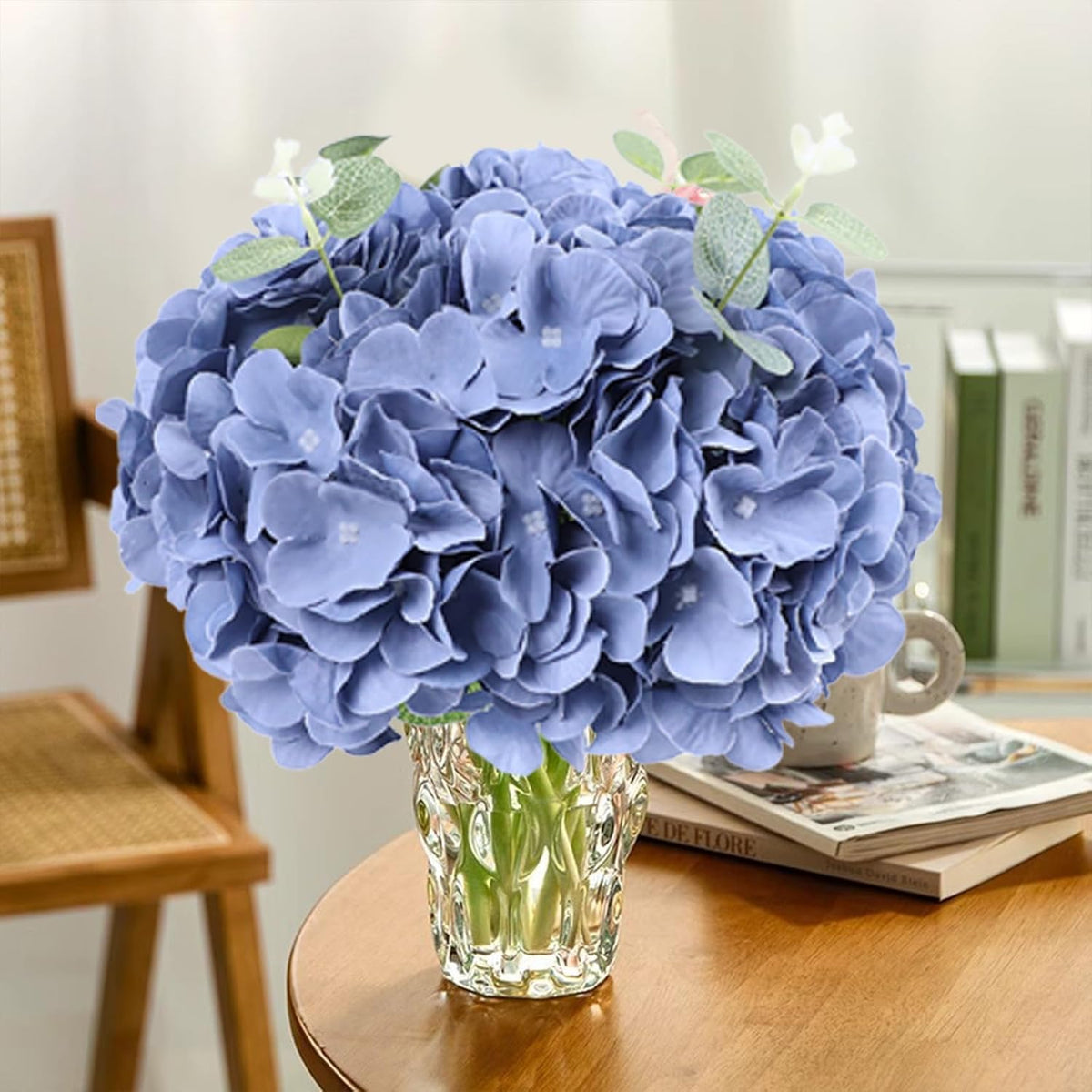 35Pcs Royal Blue Hydrangea Artificial Flowers with Stems,Realistic Silk Hydrangeas Fake Flowers for Wedding Centerpieces Bouquets DIY Floral Decor Baby Shower,Arch,Home,Party Decoration