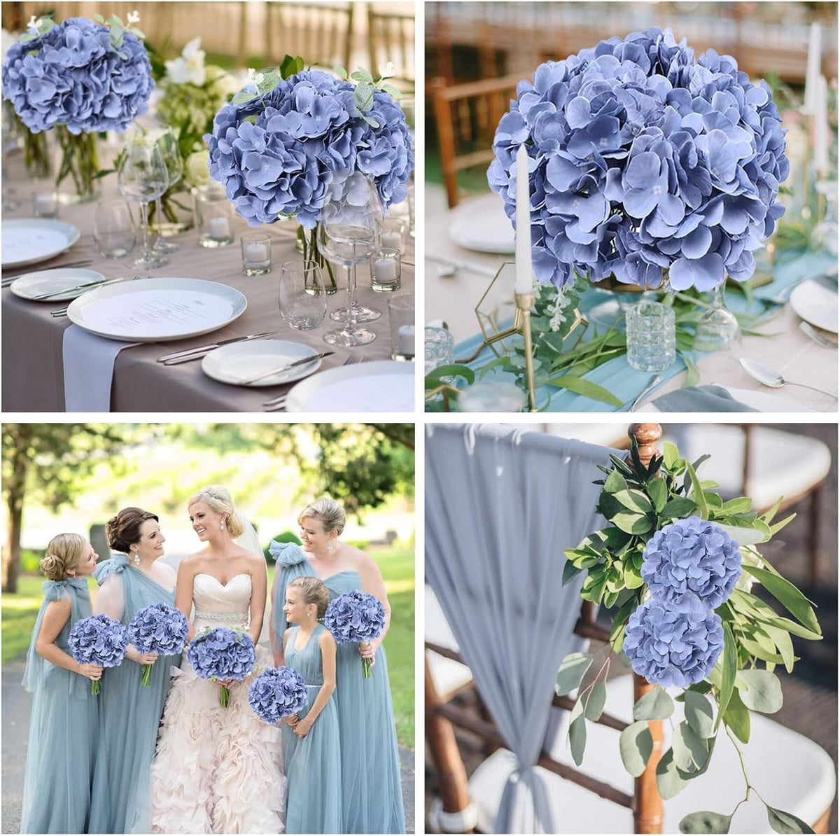35Pcs Royal Blue Hydrangea Artificial Flowers with Stems,Realistic Silk Hydrangeas Fake Flowers for Wedding Centerpieces Bouquets DIY Floral Decor Baby Shower,Arch,Home,Party Decoration
