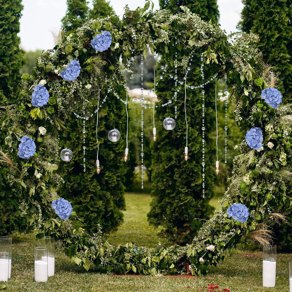 35Pcs Royal Blue Hydrangea Artificial Flowers with Stems,Realistic Silk Hydrangeas Fake Flowers for Wedding Centerpieces Bouquets DIY Floral Decor Baby Shower,Arch,Home,Party Decoration