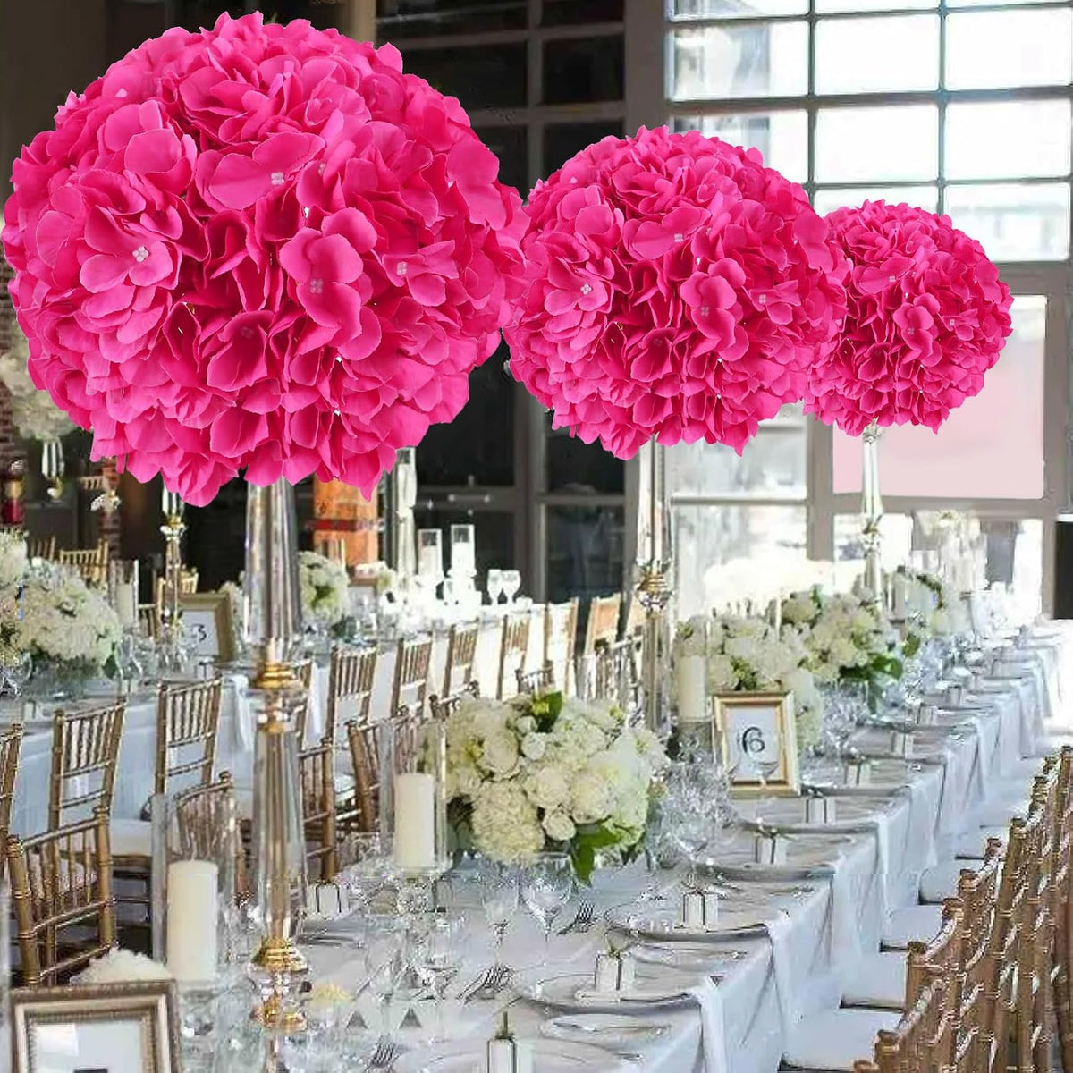 35Pcs Royal Blue Hydrangea Artificial Flowers with Stems,Realistic Silk Hydrangeas Fake Flowers for Wedding Centerpieces Bouquets DIY Floral Decor Baby Shower,Arch,Home,Party Decoration