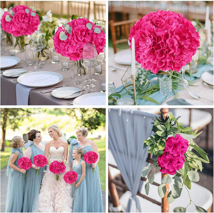 35Pcs Royal Blue Hydrangea Artificial Flowers with Stems,Realistic Silk Hydrangeas Fake Flowers for Wedding Centerpieces Bouquets DIY Floral Decor Baby Shower,Arch,Home,Party Decoration