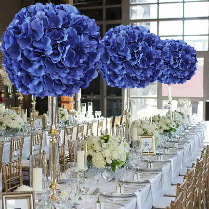 35Pcs Royal Blue Hydrangea Artificial Flowers with Stems,Realistic Silk Hydrangeas Fake Flowers for Wedding Centerpieces Bouquets DIY Floral Decor Baby Shower,Arch,Home,Party Decoration