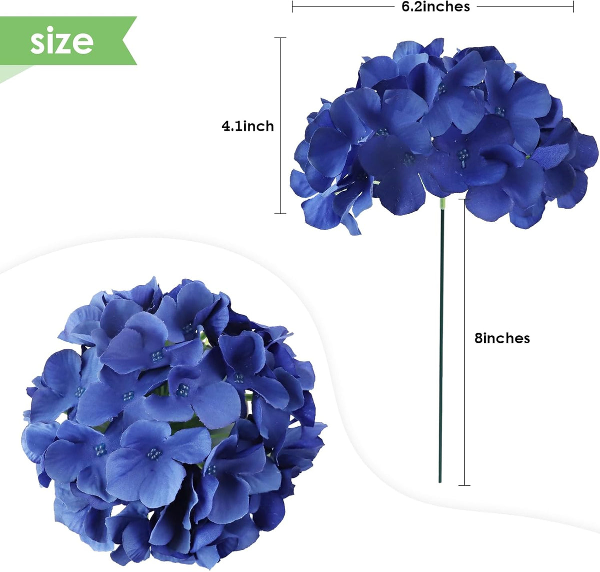 35Pcs Royal Blue Hydrangea Artificial Flowers with Stems,Realistic Silk Hydrangeas Fake Flowers for Wedding Centerpieces Bouquets DIY Floral Decor Baby Shower,Arch,Home,Party Decoration