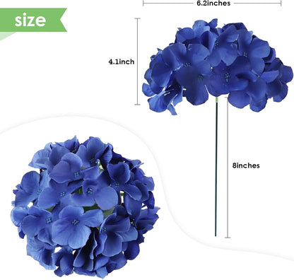 35Pcs Royal Blue Hydrangea Artificial Flowers with Stems,Realistic Silk Hydrangeas Fake Flowers for Wedding Centerpieces Bouquets DIY Floral Decor Baby Shower,Arch,Home,Party Decoration