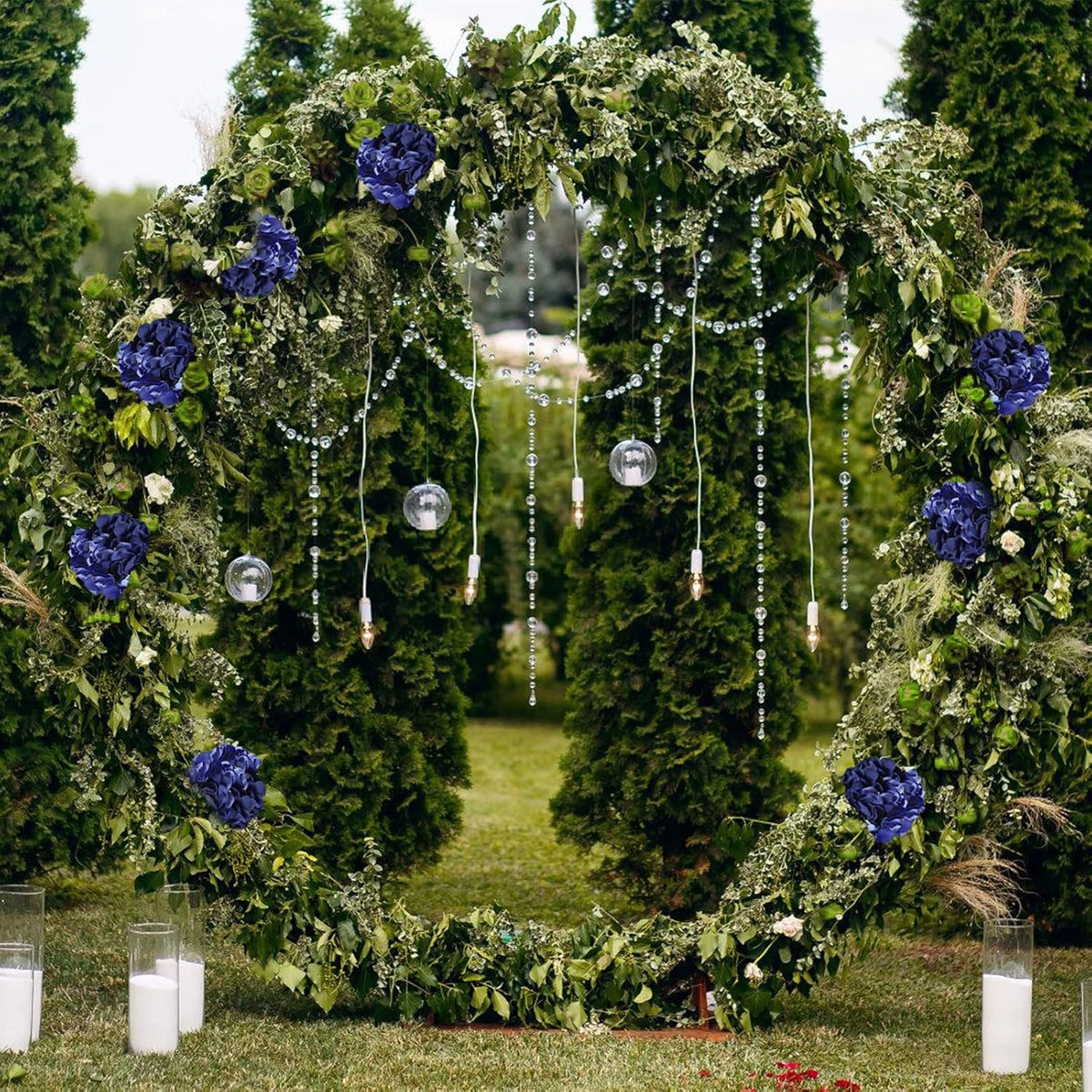 35Pcs Royal Blue Hydrangea Artificial Flowers with Stems,Realistic Silk Hydrangeas Fake Flowers for Wedding Centerpieces Bouquets DIY Floral Decor Baby Shower,Arch,Home,Party Decoration