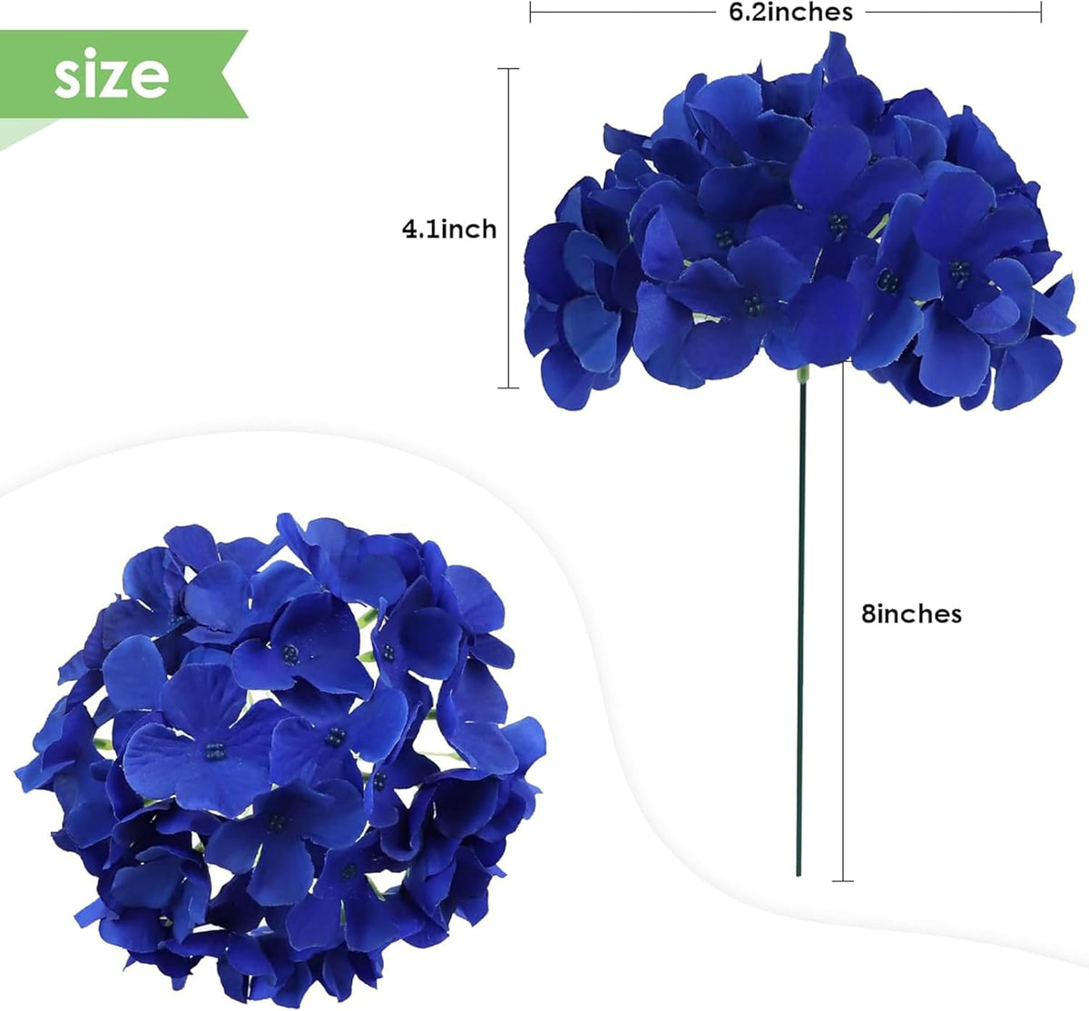 35Pcs Royal Blue Hydrangea Artificial Flowers with Stems,Realistic Silk Hydrangeas Fake Flowers for Wedding Centerpieces Bouquets DIY Floral Decor Baby Shower,Arch,Home,Party Decoration