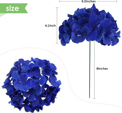 35Pcs Royal Blue Hydrangea Artificial Flowers with Stems,Realistic Silk Hydrangeas Fake Flowers for Wedding Centerpieces Bouquets DIY Floral Decor Baby Shower,Arch,Home,Party Decoration
