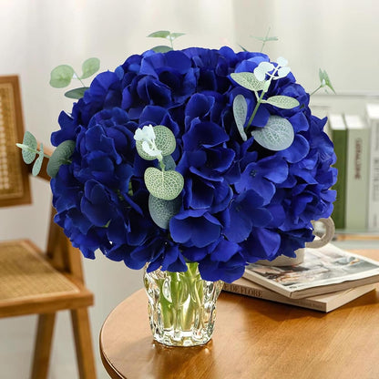35Pcs Royal Blue Hydrangea Artificial Flowers with Stems,Realistic Silk Hydrangeas Fake Flowers for Wedding Centerpieces Bouquets DIY Floral Decor Baby Shower,Arch,Home,Party Decoration