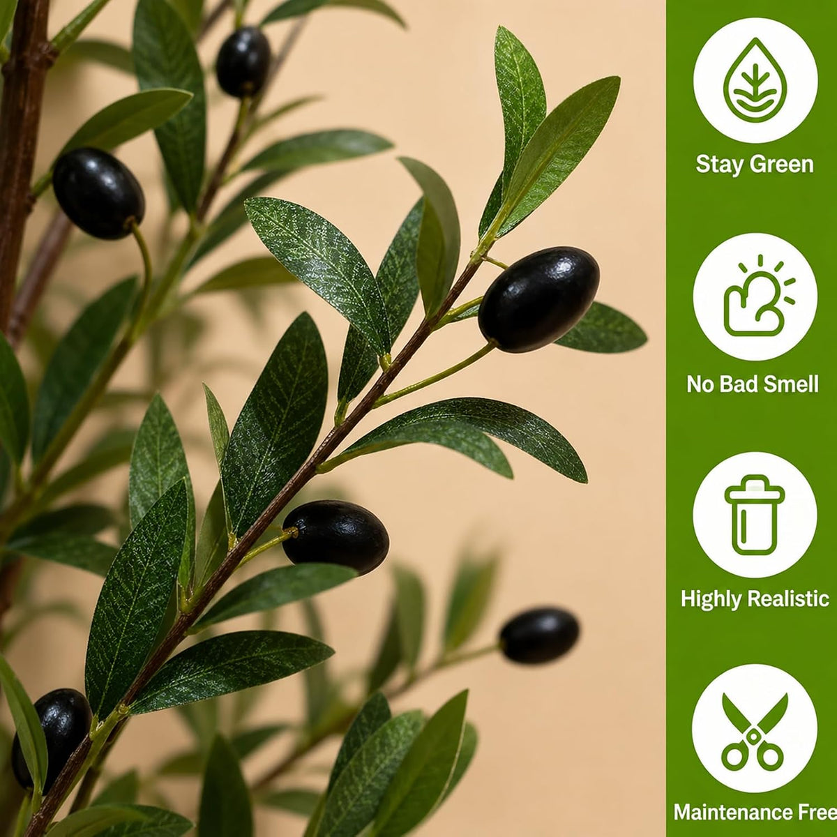 Olive Tree Olive Trees Artificial Indoor 6FT Faux Olive Tree with Pot,Artificial Olive Trees Plant with Realistic Trunk, Branches, Leaves and Fruits,Fake Tree Plant for Home Office Decor