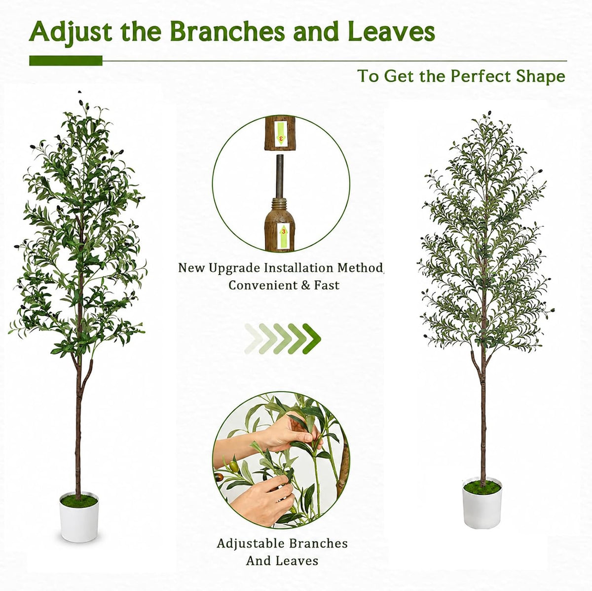 Olive Tree Olive Trees Artificial Indoor 6FT Faux Olive Tree with Pot,Artificial Olive Trees Plant with Realistic Trunk, Branches, Leaves and Fruits,Fake Tree Plant for Home Office Decor