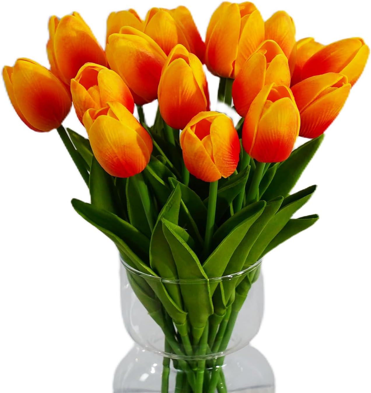 20pcs White Tulips Artificial Flowers 13 Inch PU Fake Flowers Fake Tulips | Beautiful and very much life-like