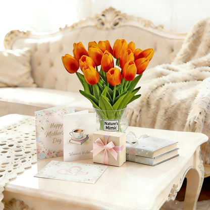 20pcs White Tulips Artificial Flowers 13 Inch PU Fake Flowers Fake Tulips | Beautiful and very much life-like