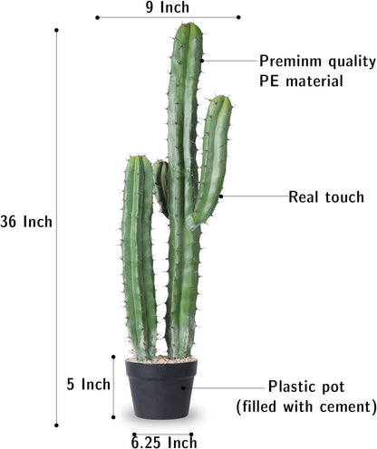 Artificial Cactus Fake Big Cactus 36 Inch Faux Cacti Plants for Home Garden Office Store Decoration
