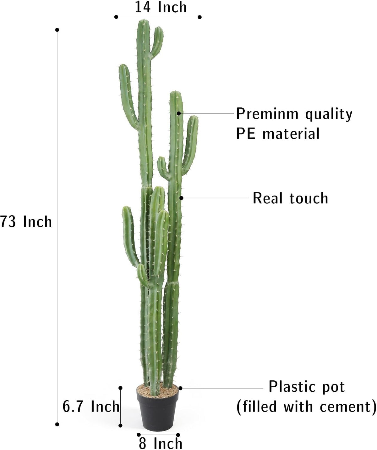 Artificial Cactus Fake Big Cactus 36 Inch Faux Cacti Plants for Home Garden Office Store Decoration