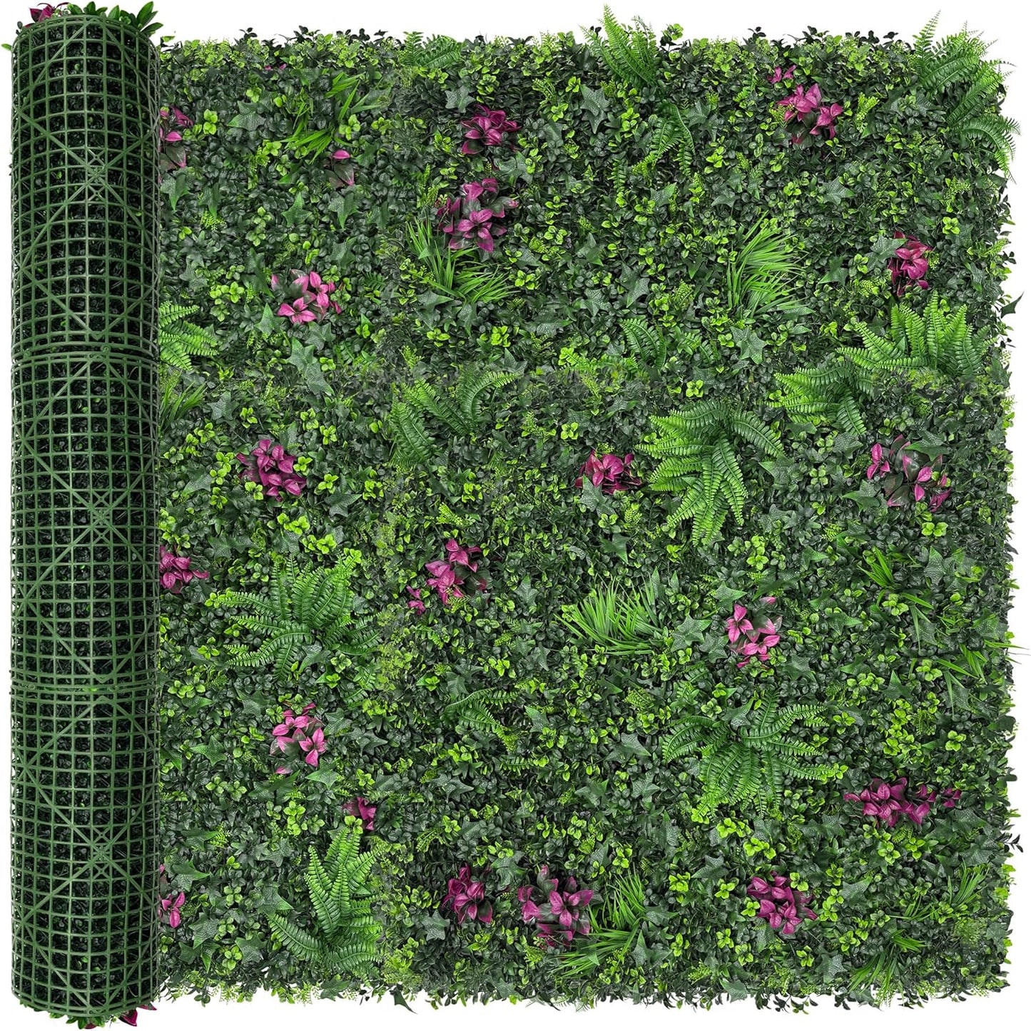 60"x128" (53.5 Sqft), Artificial Ivy Vine Privacy Fence Screen Roll | UV Resistant Green Leaves Faux, Garden Indoor Outdoor Home Decor, Artificial Hedge Vine Backdrop Fence Covering Privacy