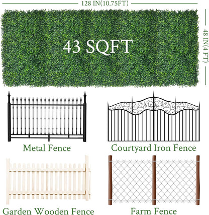 60"x128" (53.5 Sqft), Artificial Ivy Vine Privacy Fence Screen Roll | UV Resistant Green Leaves Faux, Garden Indoor Outdoor Home Decor, Artificial Hedge Vine Backdrop Fence Covering Privacy