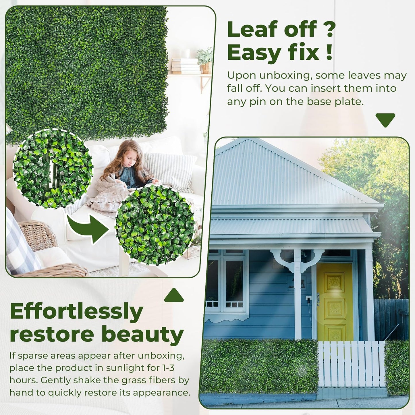 60"x128" (53.5 Sqft), Artificial Ivy Vine Privacy Fence Screen Roll | UV Resistant Green Leaves Faux, Garden Indoor Outdoor Home Decor, Artificial Hedge Vine Backdrop Fence Covering Privacy