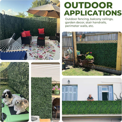60"x128" (53.5 Sqft), Artificial Ivy Vine Privacy Fence Screen Roll | UV Resistant Green Leaves Faux, Garden Indoor Outdoor Home Decor, Artificial Hedge Vine Backdrop Fence Covering Privacy
