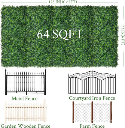 60"x128" (53.5 Sqft), Artificial Ivy Vine Privacy Fence Screen Roll | UV Resistant Green Leaves Faux, Garden Indoor Outdoor Home Decor, Artificial Hedge Vine Backdrop Fence Covering Privacy