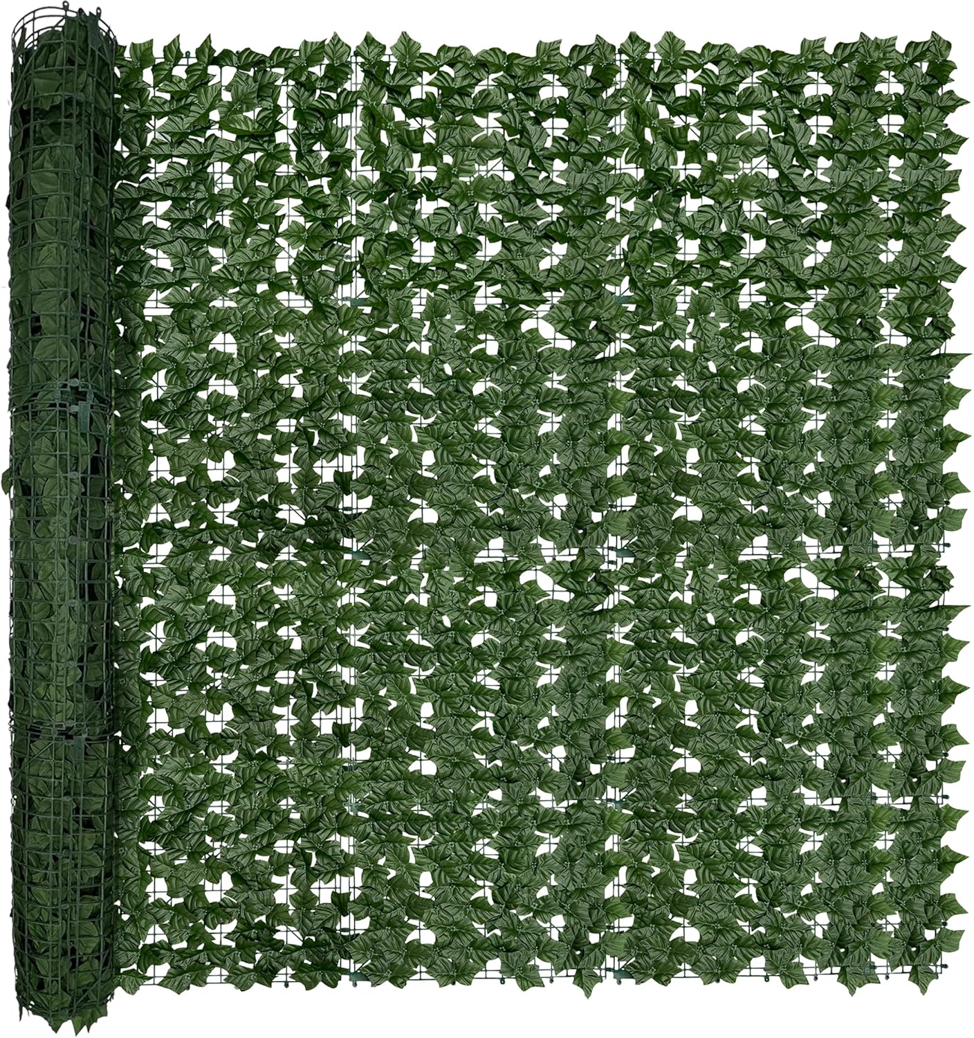60"x128" (53.5 Sqft), Artificial Ivy Vine Privacy Fence Screen Roll | UV Resistant Green Leaves Faux, Garden Indoor Outdoor Home Decor, Artificial Hedge Vine Backdrop Fence Covering Privacy
