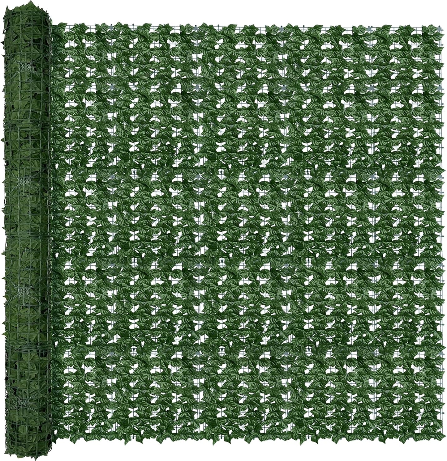 60"x128" (53.5 Sqft), Artificial Ivy Vine Privacy Fence Screen Roll | UV Resistant Green Leaves Faux, Garden Indoor Outdoor Home Decor, Artificial Hedge Vine Backdrop Fence Covering Privacy