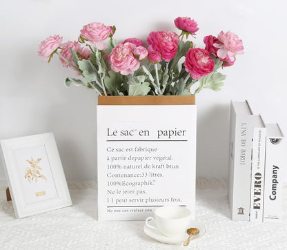 Pink Peonies Artificial Flowers 6pcs Pink Artificial Ranunculus Flowers18Heads Pink Silk Peonies with Stems Real Look for Spring Decorations Floral Arrangements Home Table Centerpiece